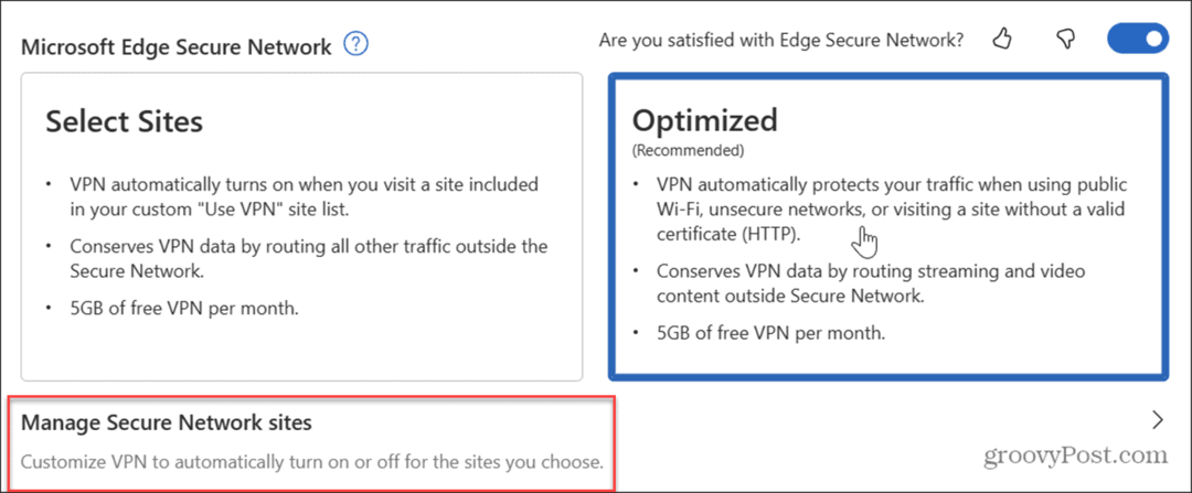 Gebruik Microsoft Edge VPN