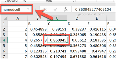 Een benoemde celverwijzing in Excel