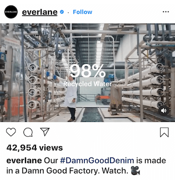 Instagram-videopost voor Everlane