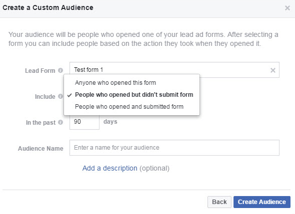 Creëer een aangepaste engagement-doelgroep in Facebook Audience Manager.