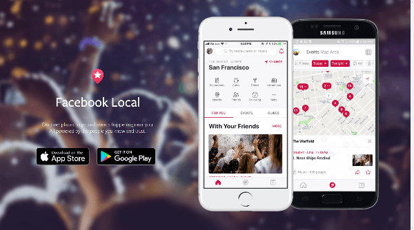 Facebook introduceerde Facebook Local, een nieuwe app waarmee je door alle coole dingen kunt bladeren waar je woont of waar je naartoe reist.