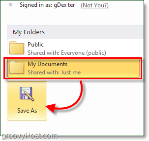 selecteer een Windows Live Skydrive-map