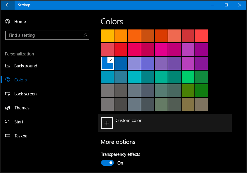Hoe de kleur en het uiterlijk te veranderen in Windows 10 Creators Update