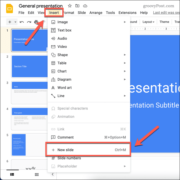 Maak een nieuwe dia in Google Presentaties