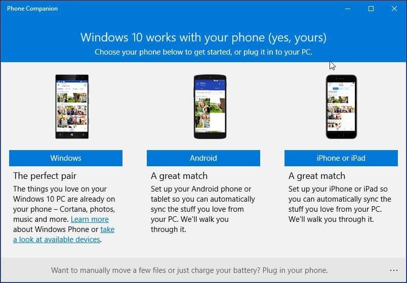 Hoe de nieuwe Phone Companion-app gebruiken in Windows 10