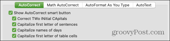 AutoCorrectie hoofdlettergebruik op Mac