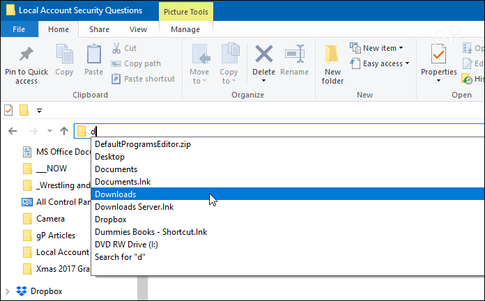 AutoComplete Voorbeeld File Explorer