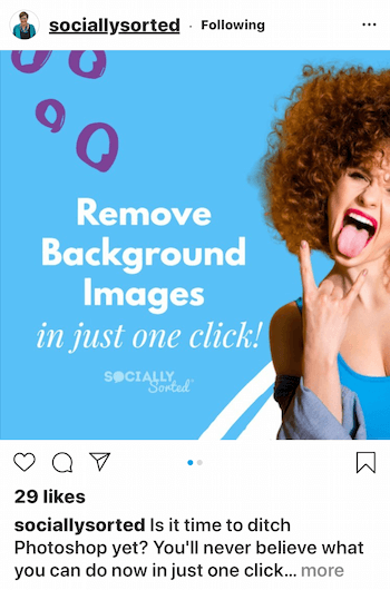 Sociaal gesorteerde Instagram-post met licht lettertype op een donkere achtergrond