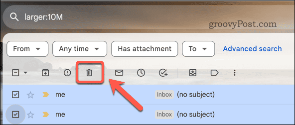 Gmail-e-mails verwijderen uit zoekresultaten