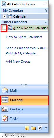 Screenshot van Outlook 2007-agenda - Voeg 2e agenda toe