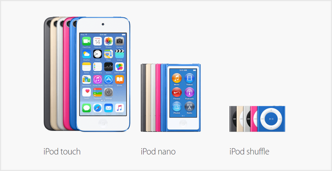 Nieuwe Apple iPod-line-up vandaag aangekondigd