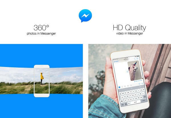 Facebook introduceerde de mogelijkheid om 360-gradenfoto's te verzenden en video's van hoge kwaliteit te delen in Messenger.