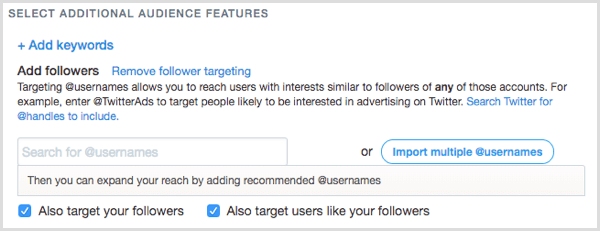 Targeting op Twitter Ads-volgers