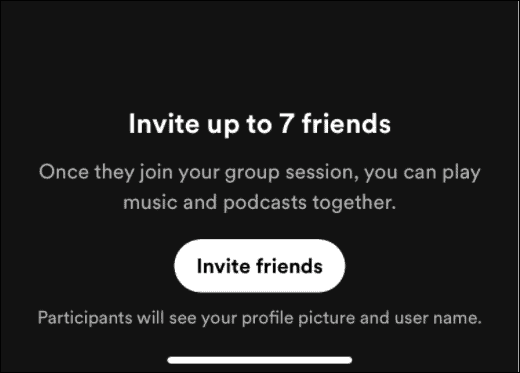 vrienden uitnodigen knop luister naar spotify met vrienden