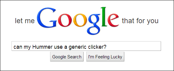 gebruik google om te zien of uw auto compatibel is met generieke clickers