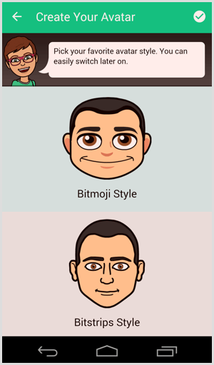 bitmoji kies avatarstijl