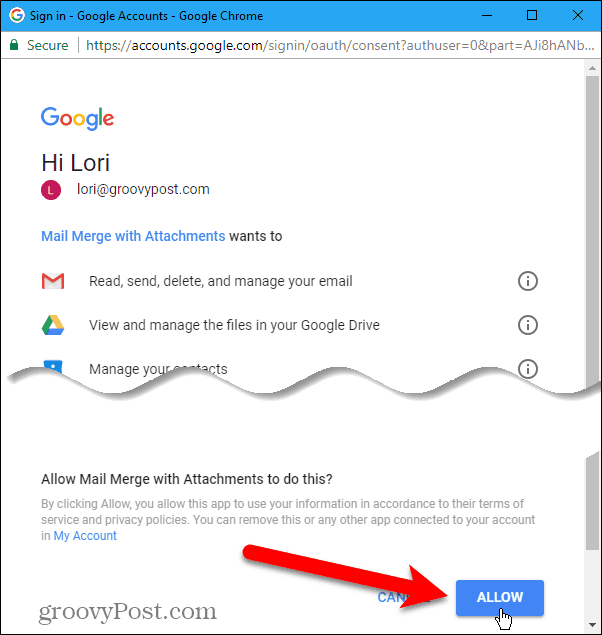 Toegang tot Gmail-account toestaan