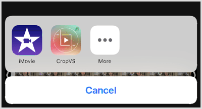 Tik op het CropVS-pictogram om de tools van de app te openen.