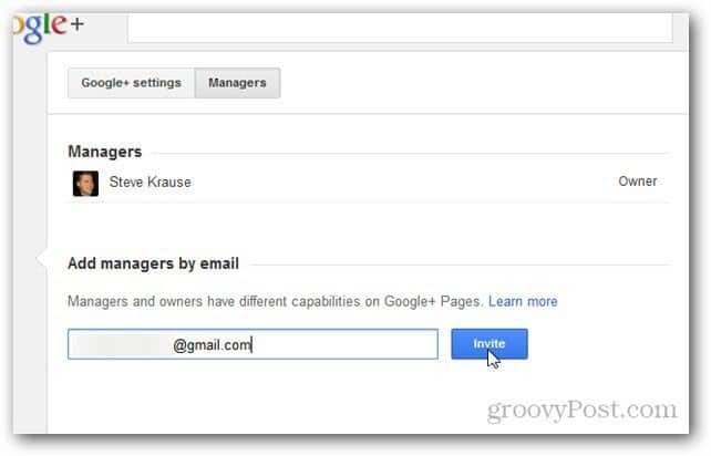 Hoe u een beheerder of manager aan een Google+ pagina kunt toevoegen