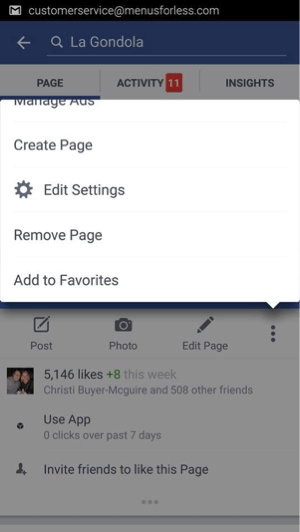 Ga op je mobiel naar je Facebook-pagina en tik op Instellingen bewerken. Klik op het bureaublad op Instellingen.