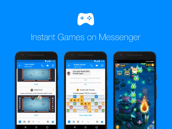 Facebook rolt Instant Games op Messenger breder uit en lanceert nieuwe uitgebreide gameplay-functies, gamebots en beloningen.