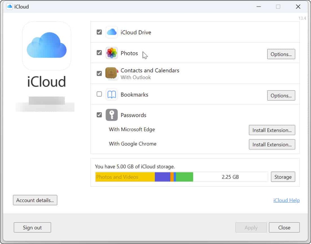 Apple iCloud verbinden met de Windows 11 Foto's-app