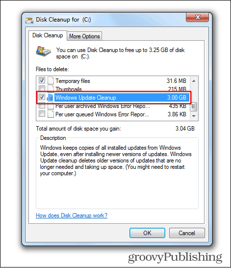 windows 7 update verwijder oude bestanden schijf opruimruimte bezet