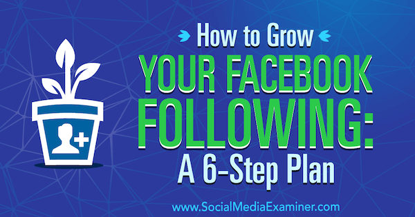 Hoe u uw Facebook kunt laten groeien: een 6-stappenplan door Daniel Knowlton op Social Media Examiner.
