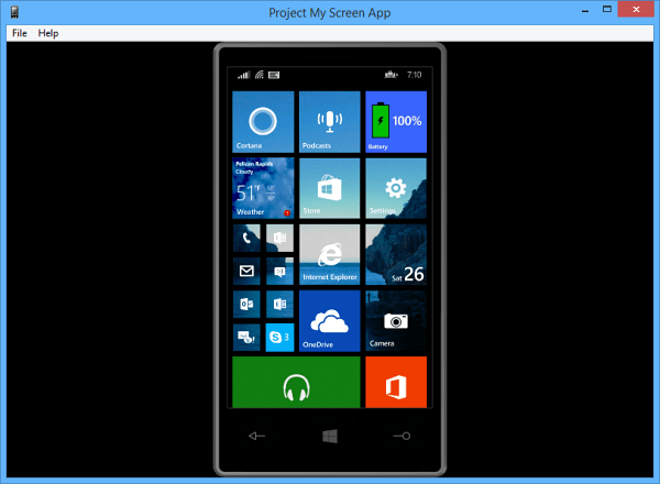 Windows Phone 8.1 staat projectiescherm toe aan een pc