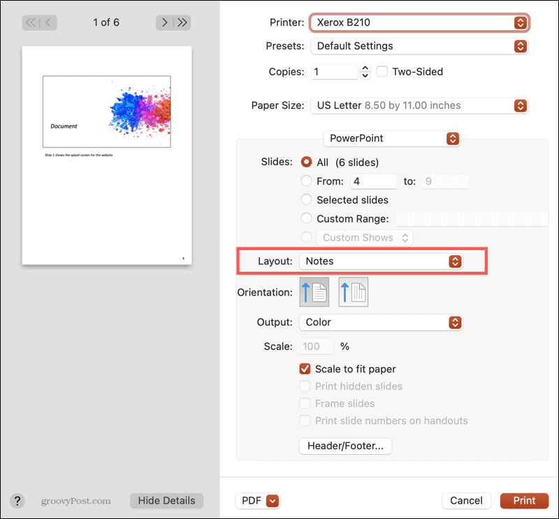 PowerPoint-notities afdrukken