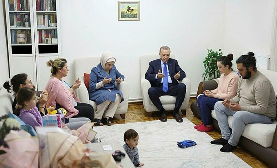 Een betekenisvol bezoek van president Erdoğan en Emine Erdoğan aan de familie van overlevenden van de aardbeving!