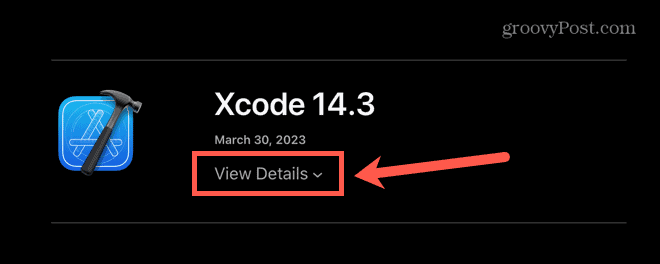 xcode details bekijken