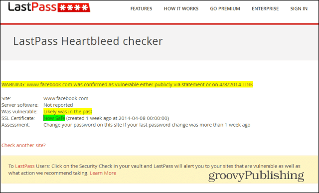 Last Pass Heartbleed checker