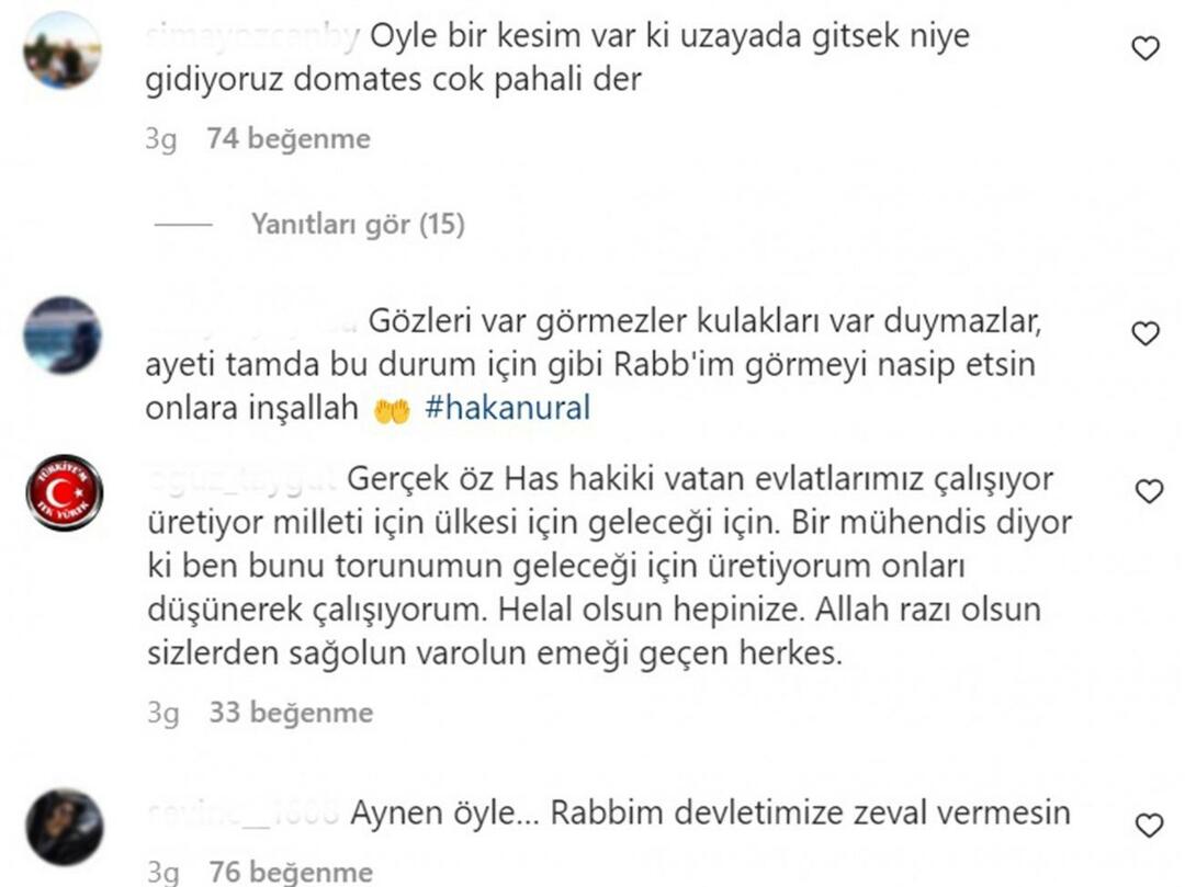Reacties op het bericht van Hakan Ural