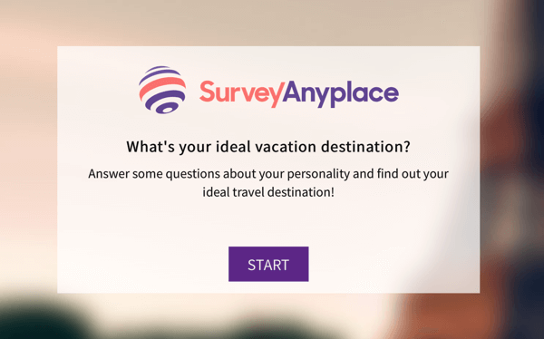 Preview van een voorbeeld Survey Anyplace vragenlijst.