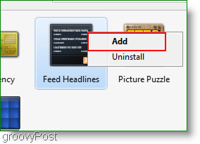 hoe u een feedreadergadget toevoegt in Windows 7