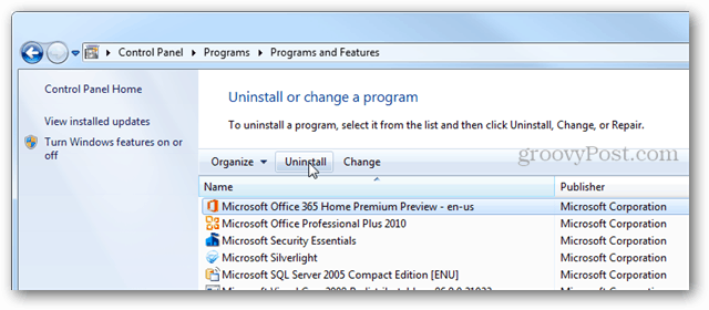 Hoe Microsoft Office 2013 te verwijderen
