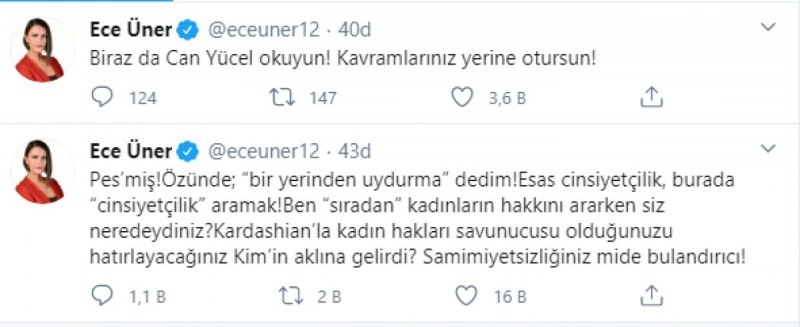 Het antwoord op Deniz Çakır van de presentator Ece Üner!