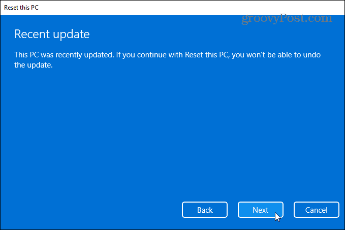 recente update windows 11