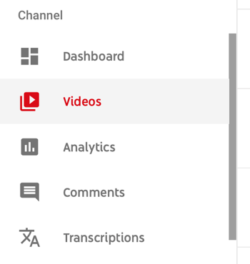 Hoe u een videoserie gebruikt om uw YouTube-kanaal te laten groeien, menuoptie om een ​​specifieke YouTube-video te selecteren om analytische gegevens te bekijken