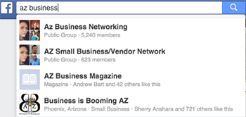 Facebook zoeken naar groepen