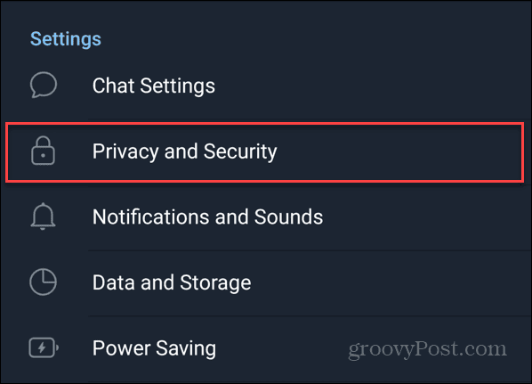 Privacy- en beveiligingsinstellingen in Telegram op Android