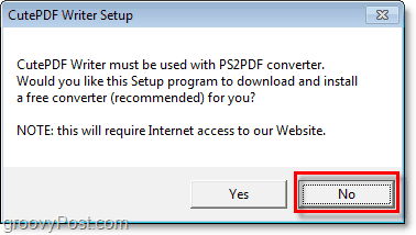 vermijd het installeren van PS2PDF in Windows 7