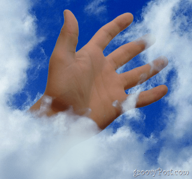 Hand in de wolken