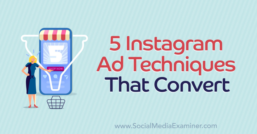 5 Instagram-advertentietechnieken die converteren met inzichten van Courtney Tarrant op de Social Media Marketing Podcast.