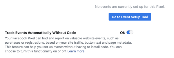 Gebruik de Facebook Event Setup Tool, een voorbeeld van de Facebook Event Setup Tool