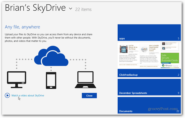 Nieuw SkyDrive-startscherm
