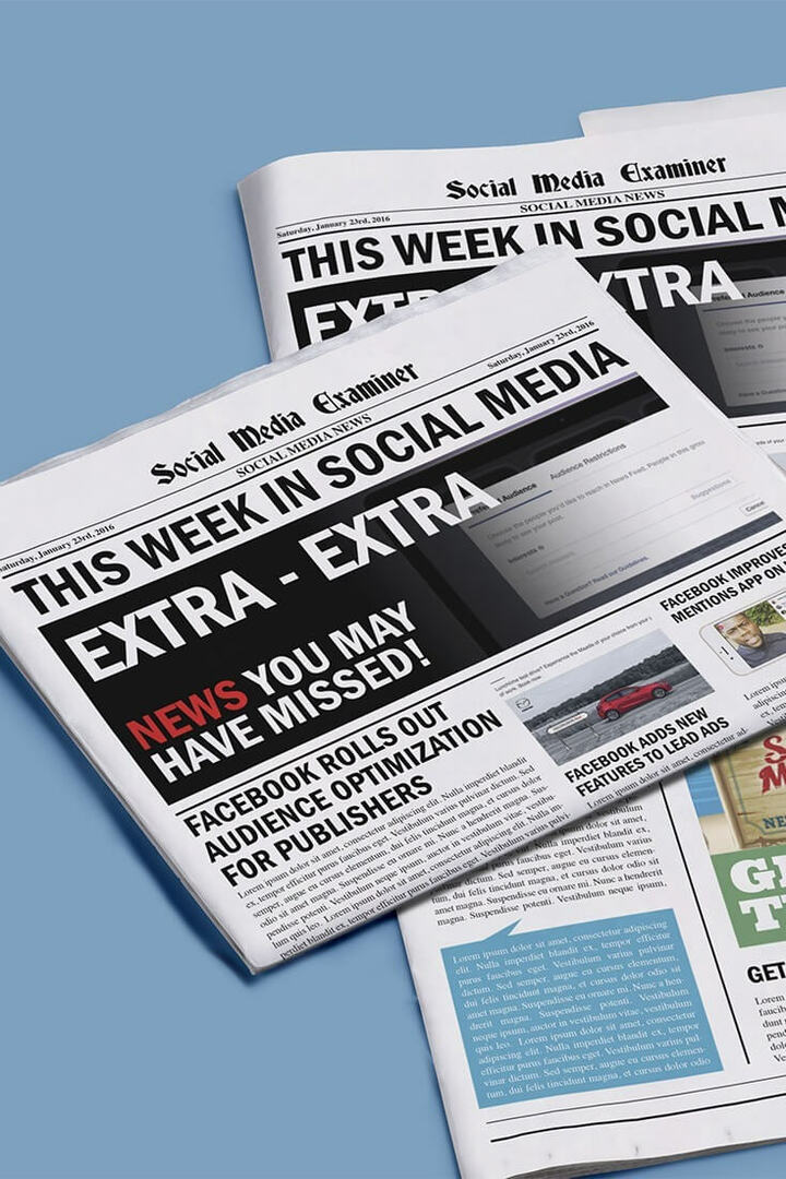Facebook-doelgroepoptimalisatie voor uitgevers: deze week in sociale media: sociale media-examinator