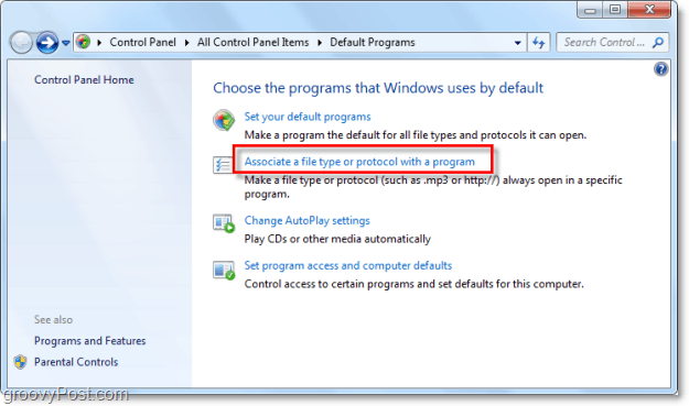 bestandsassociaties wijzigen in Windows 7