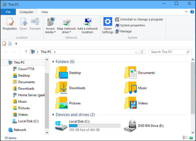 Maak Windows 10 File Explorer altijd open voor deze pc